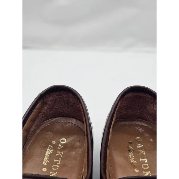 Oakton Classic Men Loafers 8.5 D Shoes Brown Leather Slip On Tassel Flats - Picture 8 of 13